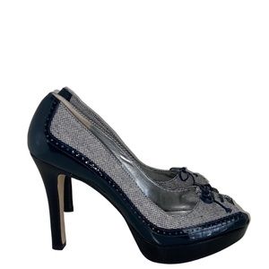 MARC FISHER Women Gray Patent Leather Heel MFVICA Pump Dress Shoe Sz 8.5M